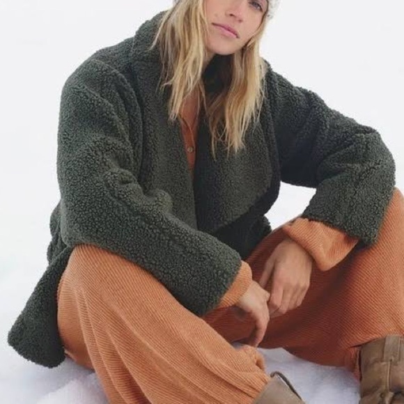 Free People Teddy Izzy Wrap Sherpa Coat - Picture 2 of 7